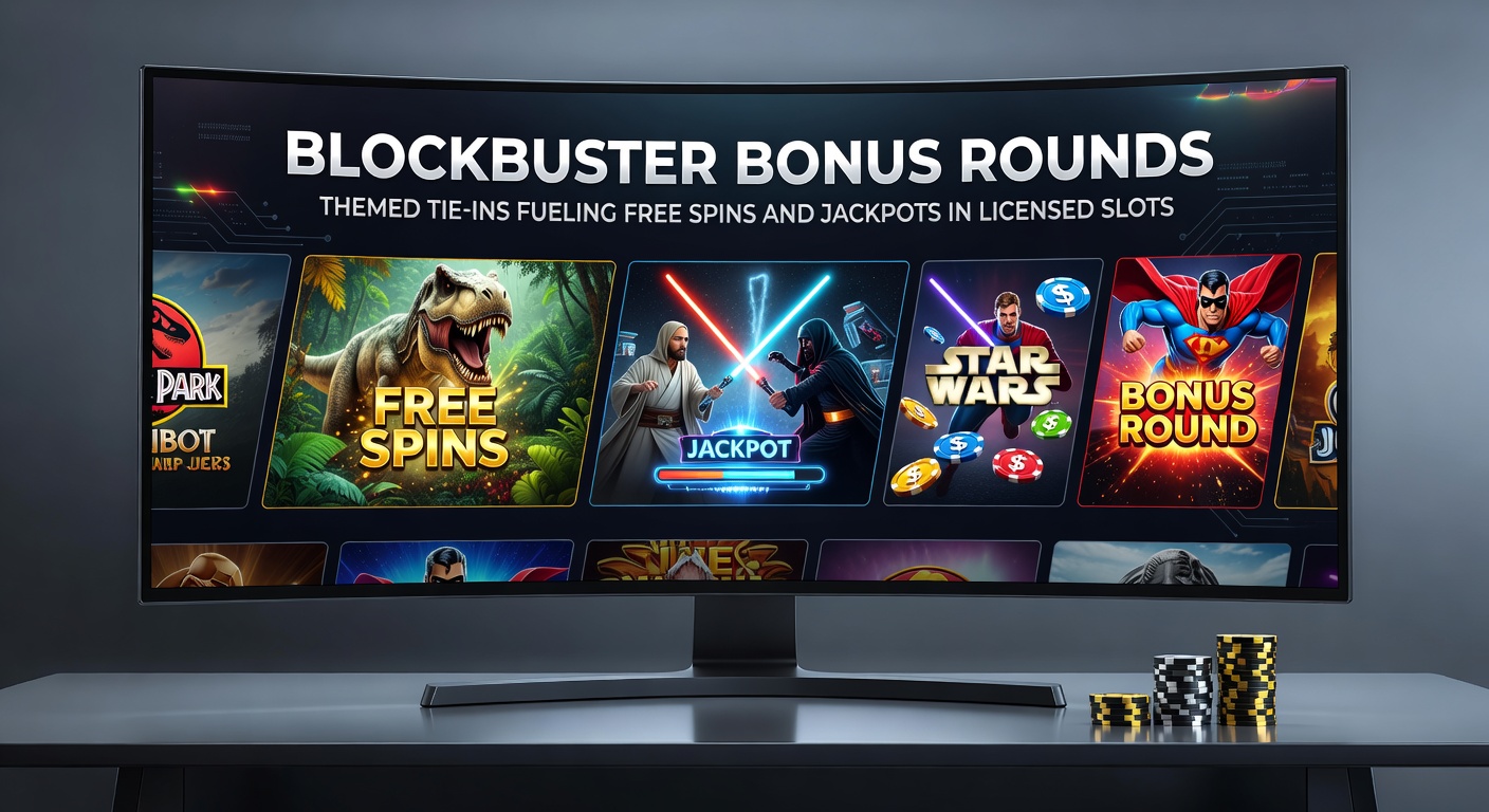 Close-up of a licensed slot bonus feature with film characters activating free spins, multipliers stacking, and a jackpot wheel ready to spin