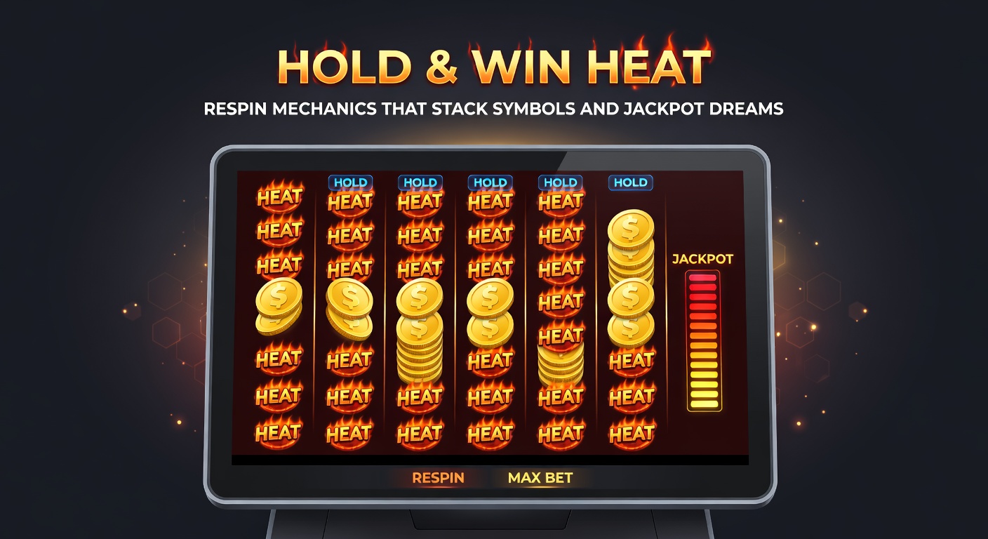 Close-up of jackpot meters filling as stacked symbols glow with heat waves, respin counters ticking down amid fiery explosions