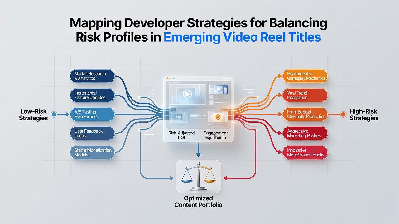 Data visualization dashboard displaying volatility simulations and player segment risk profiles for emerging video reel titles