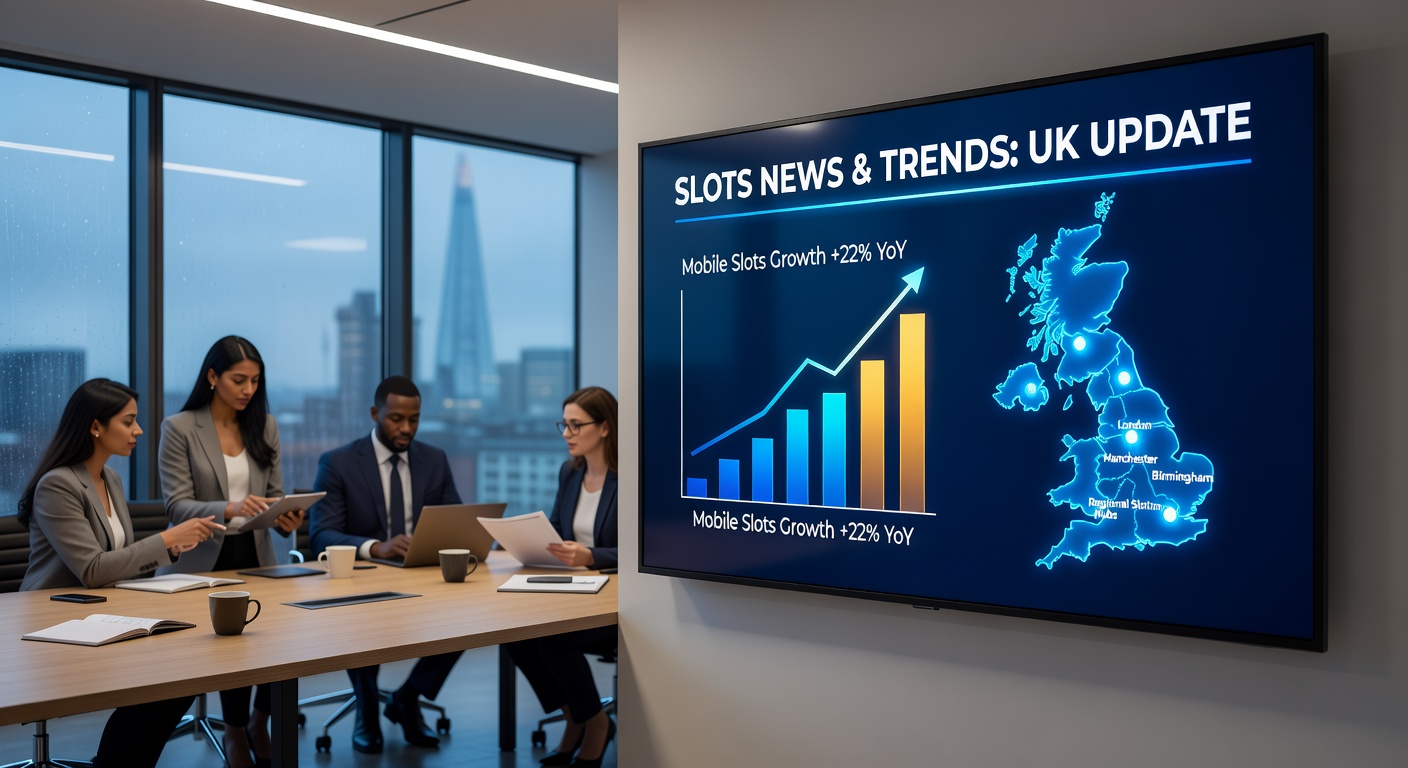Digital illustration of UK online slots interface with regulatory icons overlayed, symbolizing upcoming Gambling Commission reforms