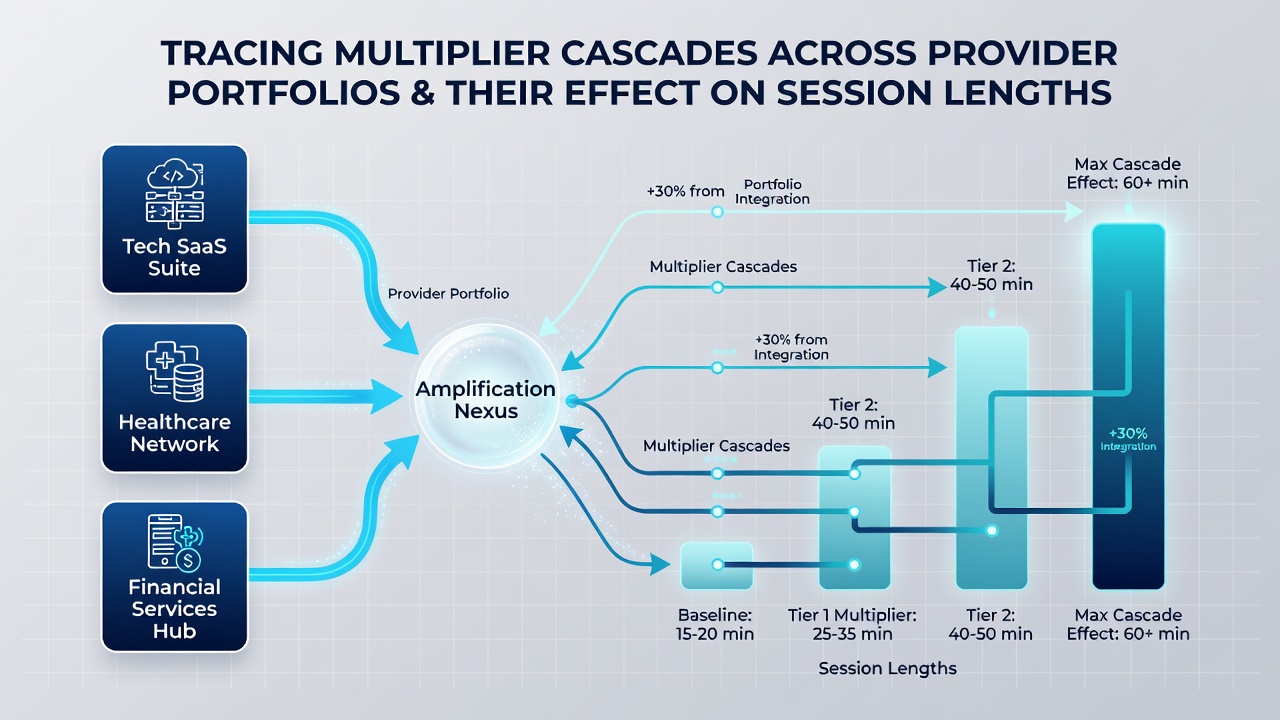 Analytics chart displaying session length increases linked to multiplier cascade frequency in slot games